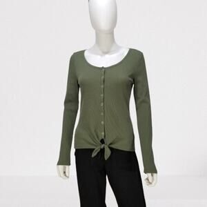 Ultra Flirt Women's Snap Button-up Twist Tie Front Long Sleeve, Size: Juniors M